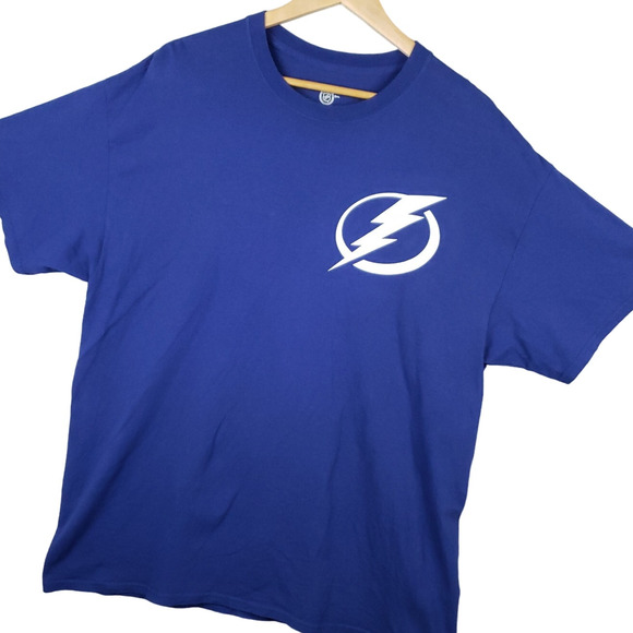 Tampa Bay Lightning NHL Men's #91 Steven Stamkos T-Shirt Jersey Size XL Blue - Picture 1 of 8
